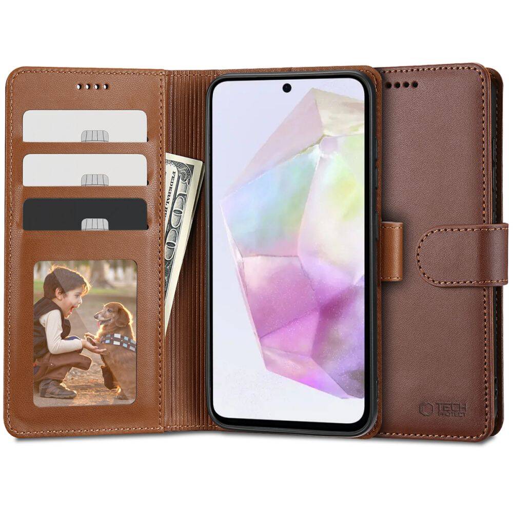 Etui Tech-Protect Wallet Samsung Galaxy A35 5G Brown
