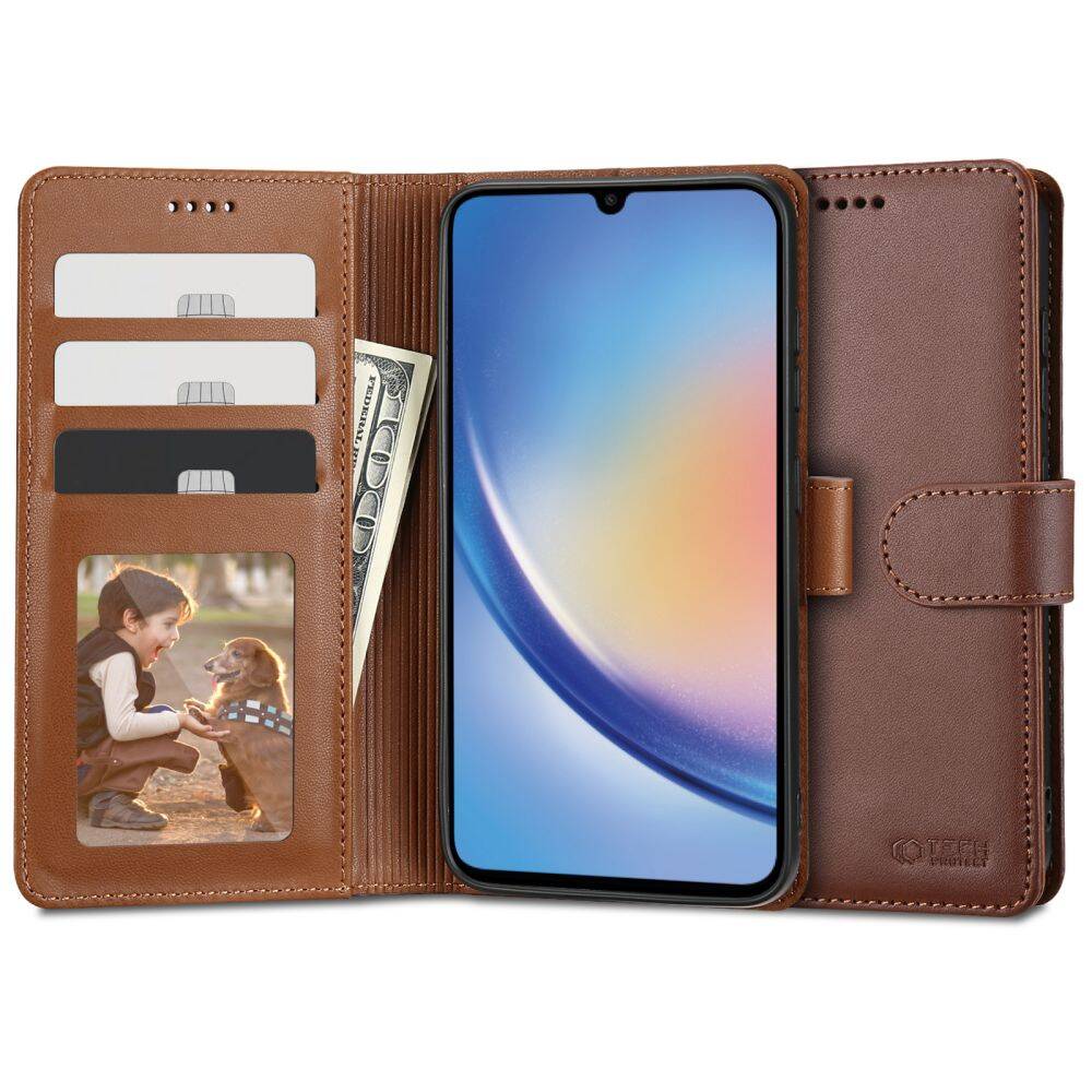 Etui Tech-protect Wallet Galaxy A34 5G Brown Case