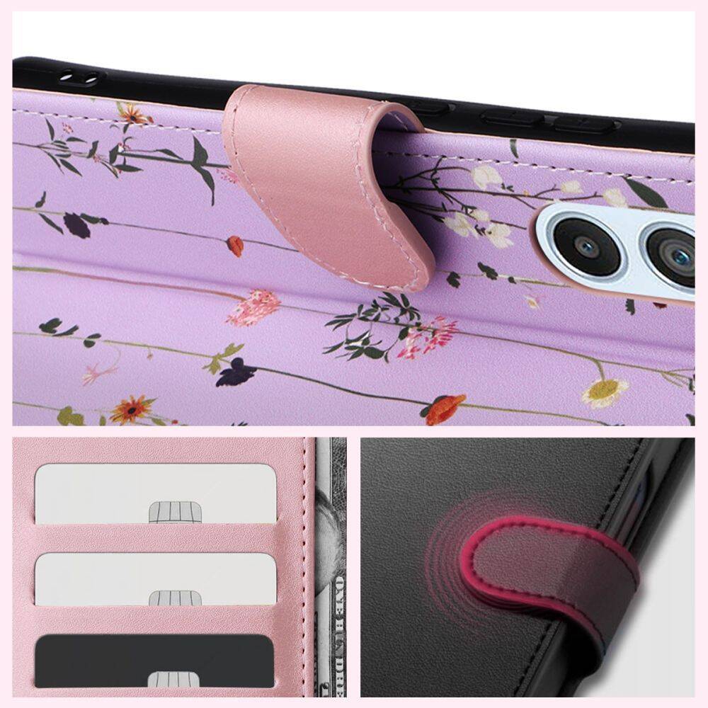 Materiał etui Tech-protect Wallet Galaxy A34 5G Garden Violet Case