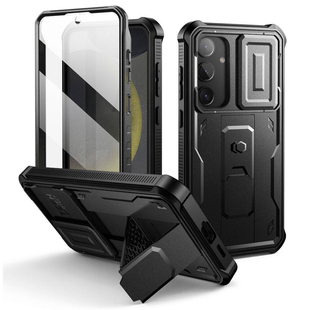 Czarne etui pancerne Tech-protect Kevlar Cam+ Samsung Galaxy S24+ Plus