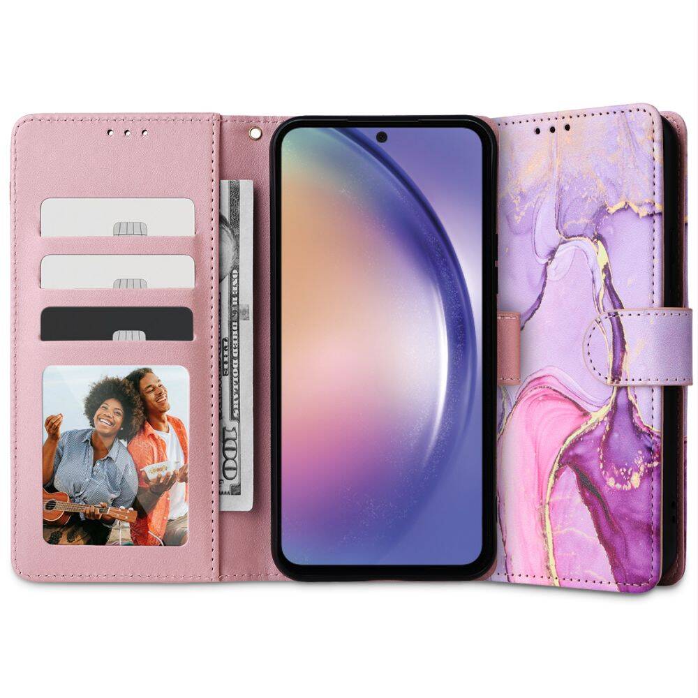 Różowe etui portfel dla Samsung Galaxy A54