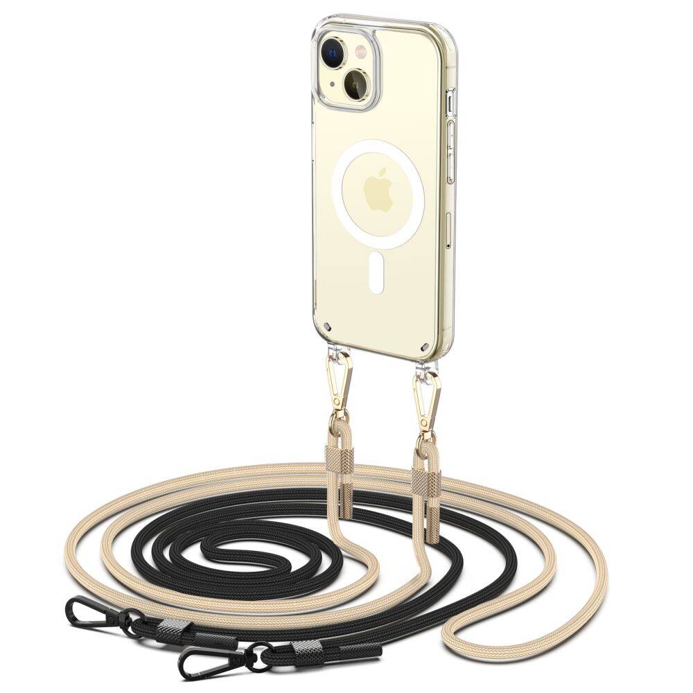 Etui Tech-protect Flexair Chain Magsafe iPhone 15 Black & Beige