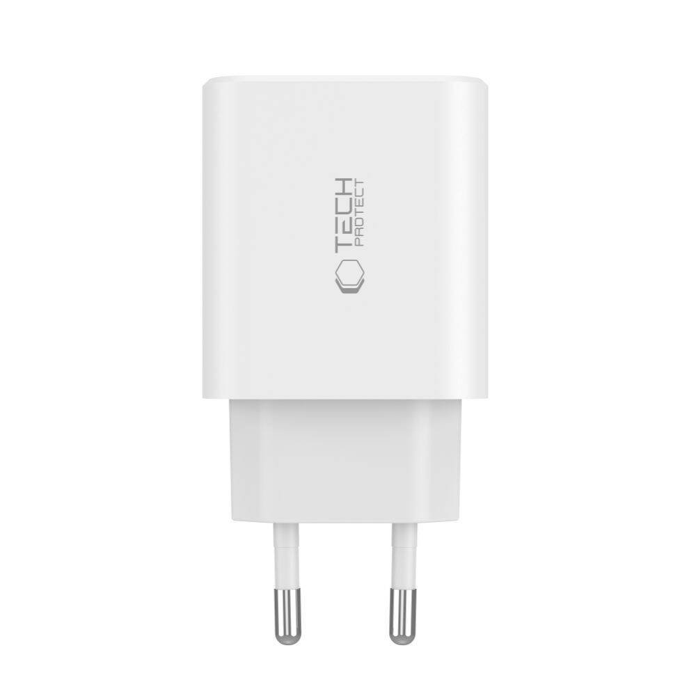 Porty USB-C i USB-A ładowarki sieciowej Tech-Protect C30W