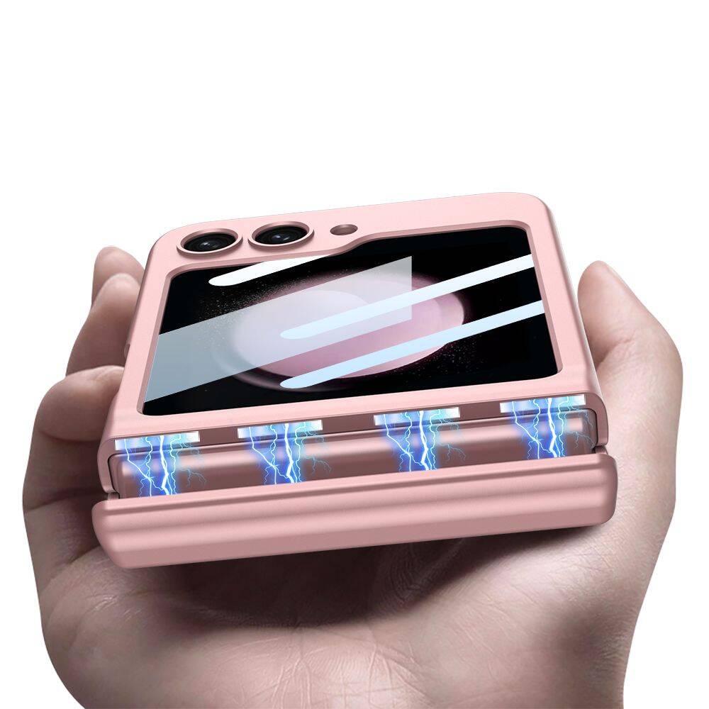 Etui Tech-protect Icon Magnetic Galaxy Z Flip 5 Black Case z wbudowaną podpórką