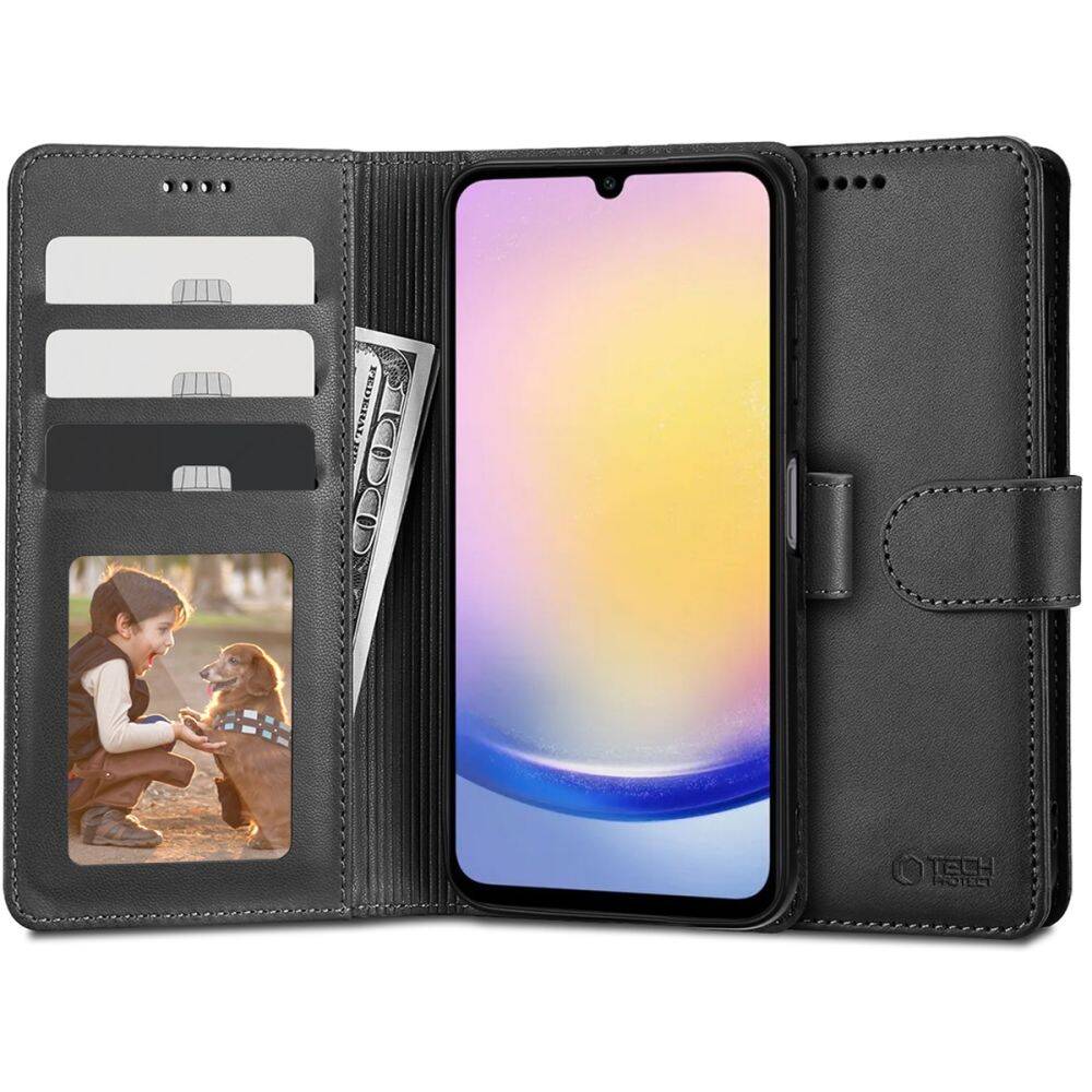 Eleganckie etui Tech-Protect Wallet Samsung Galaxy A25 5G Black Case