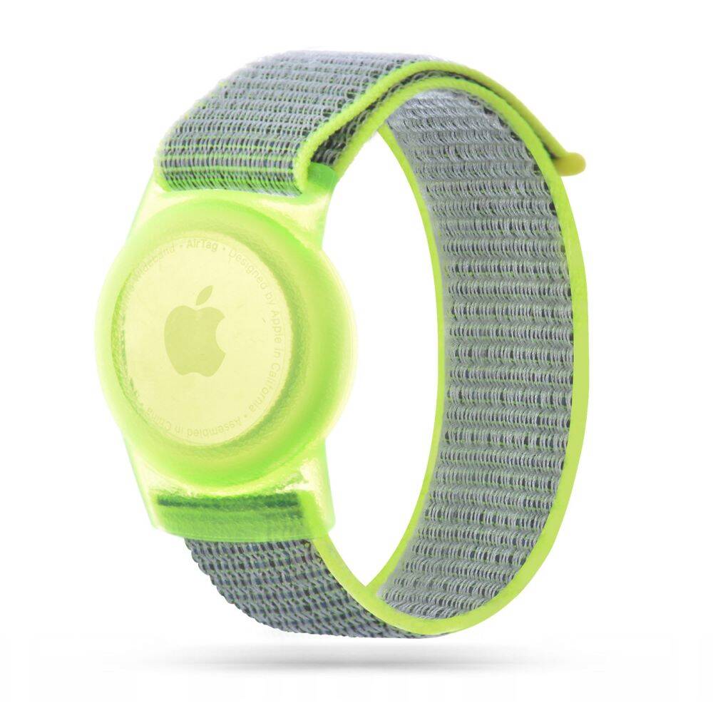Pasek Tech-protect Nylon For Kids Apple Airtag Lime