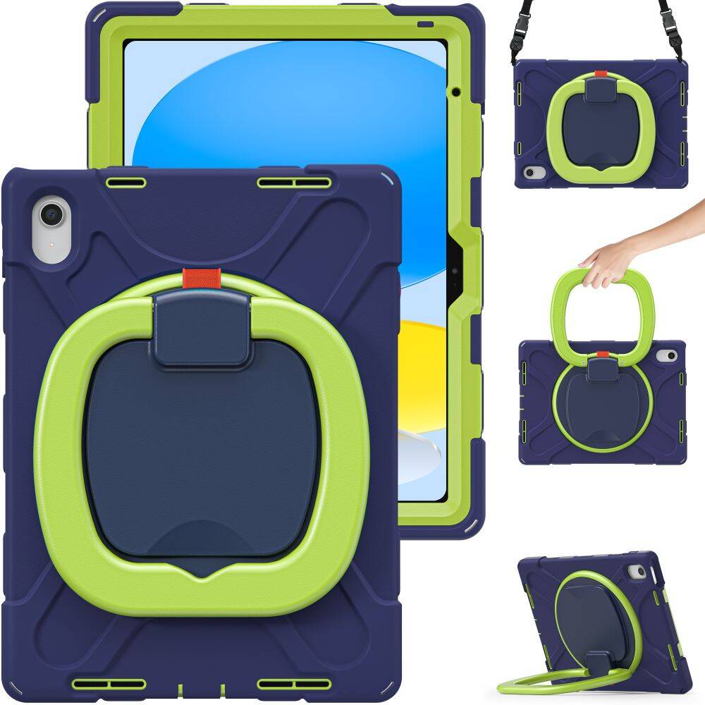 Etui Tech-protect X-armor iPad 10.9 2022 Navy/lime z podpórką