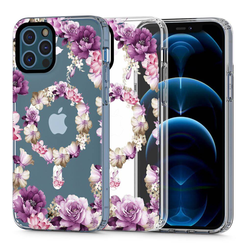 Etui Tech-Protect Magmood Magsafe iPhone 12 / 12 Pro Rose Floral Case