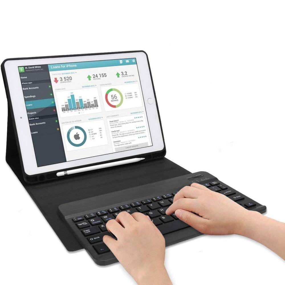 Etui Tech-protect Sc Pen + Keyboard Galaxy Tab A8 10.5 X200 / X205 Black - widok na wycięcia