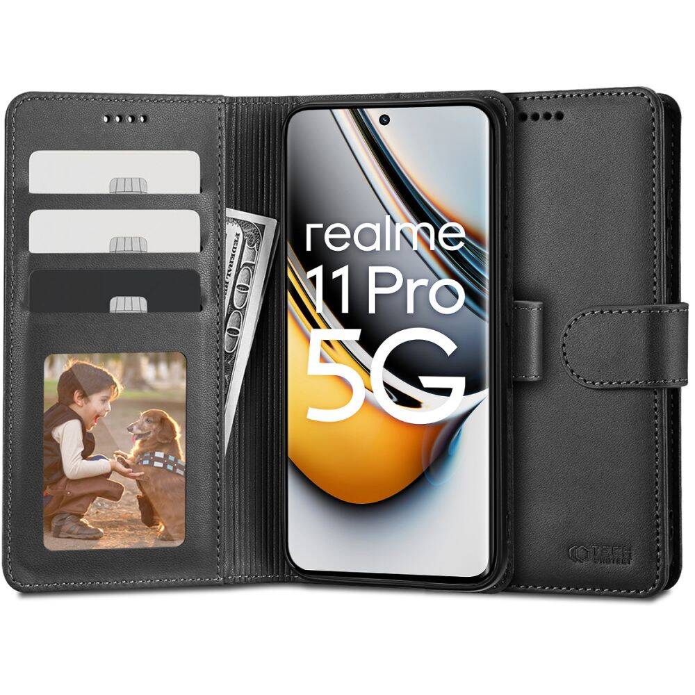 Etui Tech-Protect Wallet Realme 11 Pro 5g / 11 Pro+ Plus 5g Black Case
