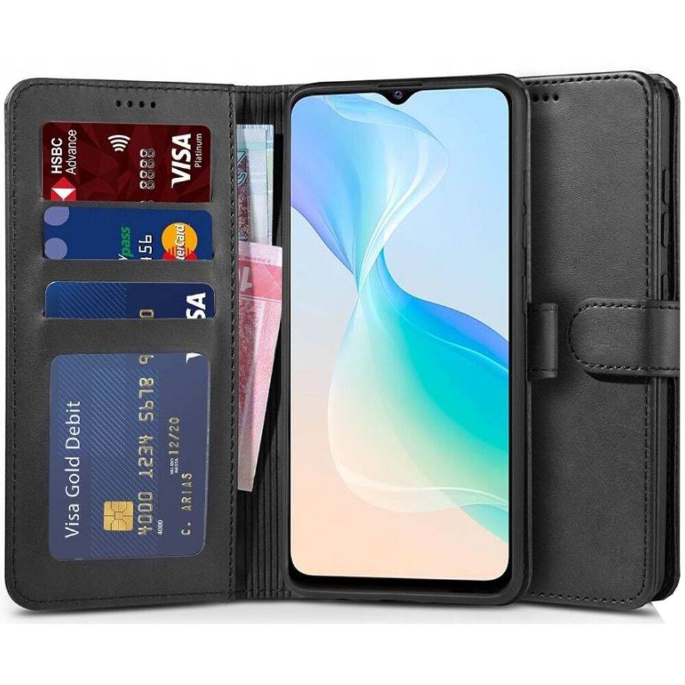 Czarne Etui Portfel Tech-protect Wallet dla Vivo Y33s