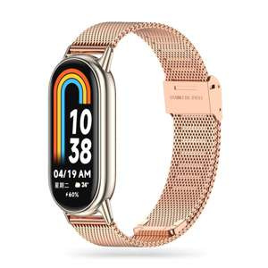 Pasek Xiaomi Smart Band 8 Tech-protect Milaneseband 8 Nfc Case różowe złoto