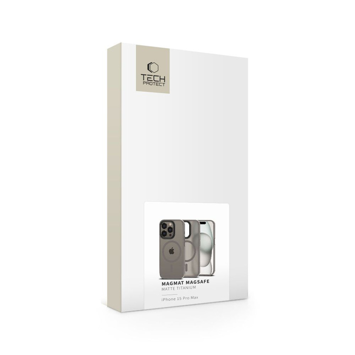 Etui Iphone 15 Pro Max Tech-protect Magmat Magsafe Matte Titanium Case w kolorze tytanowym