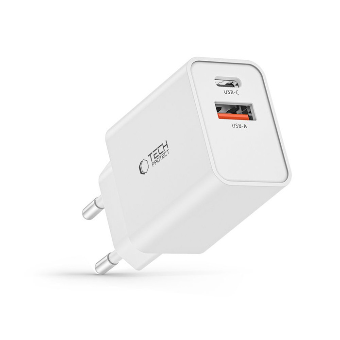 Ładowarka NC30W Tech-Protect PD30W/QC3.0 2-port Network Charger biały