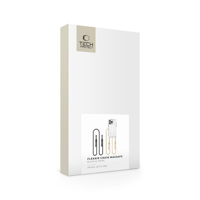 Etui TECH-PROTECT FLEXAIR CHAIN MAGSAFE IPHONE 16 PRO MAX BLACK & TAUPE