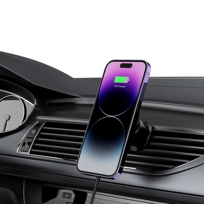 Uchwyt MM15W-V1 Tech-Protect Magnetic Magsafe Vent Car Mount Wireless Charger 15W czarny