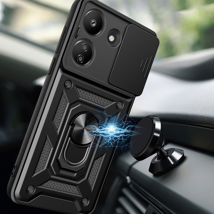 Etui Xiaomi Redmi 13C / Poco C65 Tech-protect Camshield Pro Black Case czarne