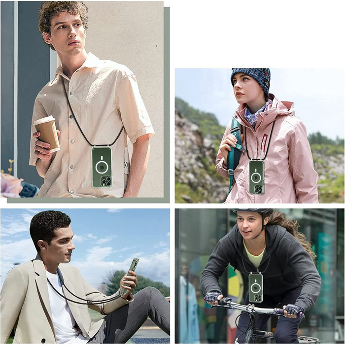 Etui iPhone 15 Pro Max Tech-protect Flexair Chain Magsafe Case Czarny i Beżowy