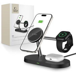 Ładowarka Indukcyjna A12 Tech-Protect 3 In1 Magnetic Magsafe Wireless Czarny