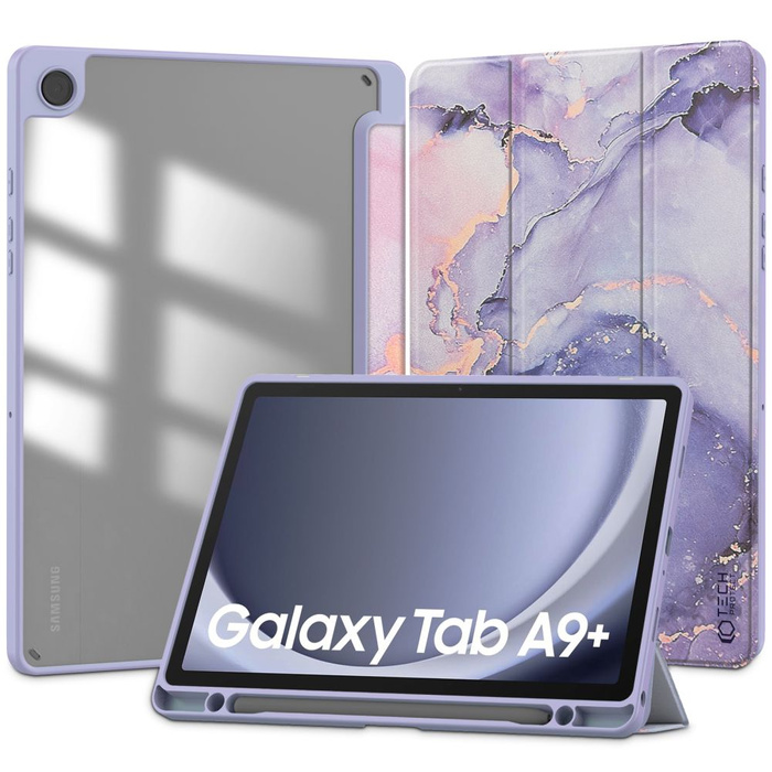 Etui Samsung Galaxy Tab A9+ Plus 11.0 X210 / X215 / X216 Tech-protect Sc Pen Hybrid Marble Fioletowy Case