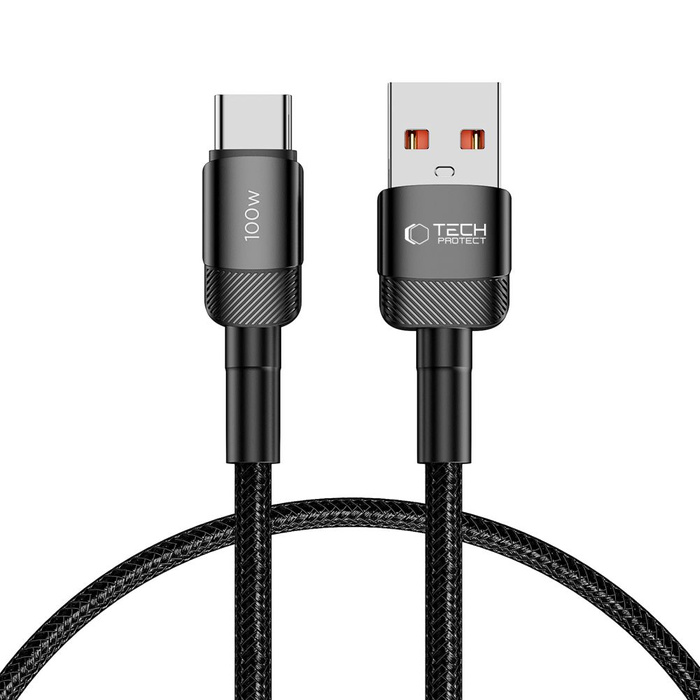 Kabel USB-C Ultraboost Evo Tech-protect 100w/5a 50cm czarny