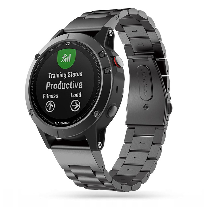 Pasek Garmin Fenix 5 / 6 / 6 Pro / 7 Tech-Protect Stainless Czarny