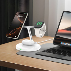 TECH-PROTECT QI15W-A35 3IN1 MAGNETIC MAGSAFE WIRELESS CHARGER WHITE