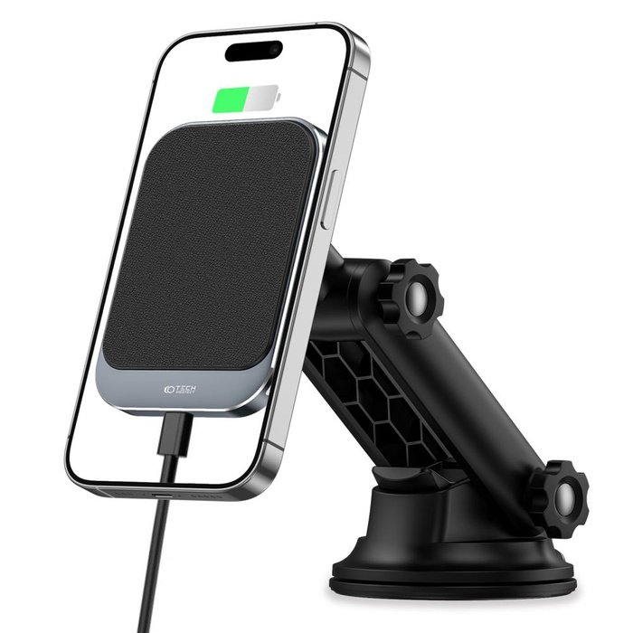 Uchwyt MM15W-V2 Tech-Protect Magnetic Magsafe Dashboard Car Mount Wireless Charger 15W czarny