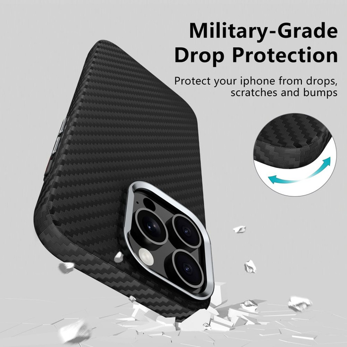 TECH-PROTECT ION CARBON MAGSAFE IPHONE 16 PRO BLACK/SILVER