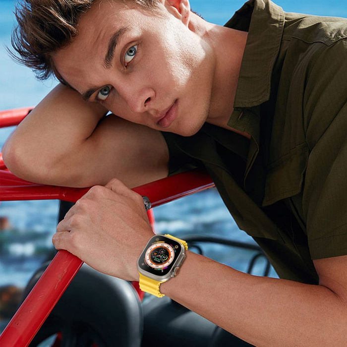 Pasek Apple Watch 4 / 5 / 6 / 7 / 8 / Se Tech-protect Iconband Pro Ultra (42 / 44 / 45 / 49 Mm) żółty