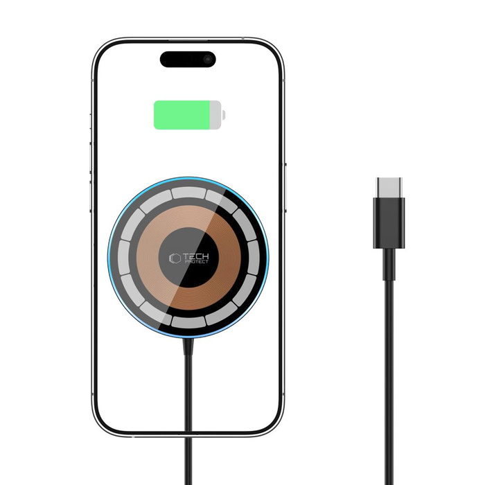 Ładowarka Qi15w-a30 Tech-protect Magnetic Magsafe Wireless Charger Czarny