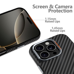 TECH-PROTECT ION CARBON MAGSAFE IPHONE 15 BLACK/SILVER