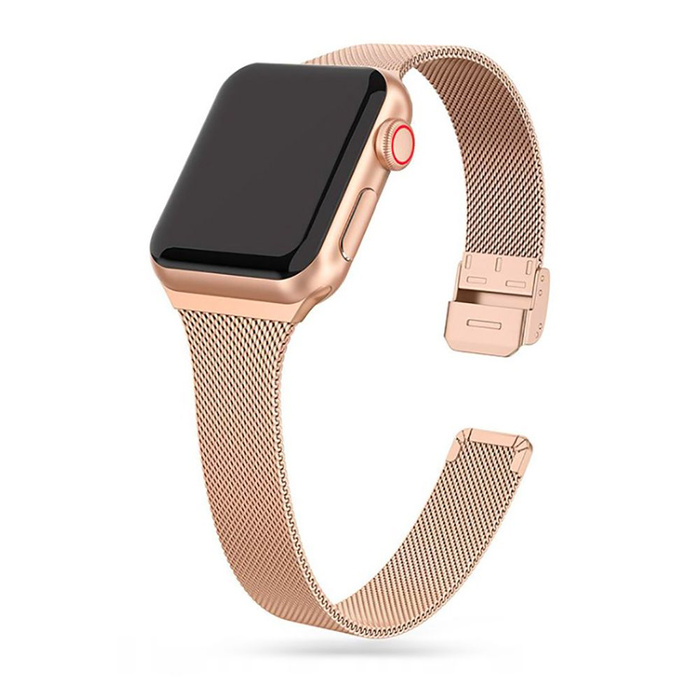 Pasek Apple Watch 4 / 5 / 6 / 7 / SE TECH-PROTECT THIN Milanese 38 / 40 / 41 MM Róż Złoty