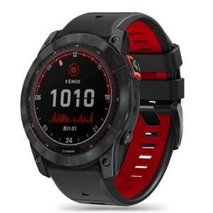 Pasek Garmin Fenix 3 / 5x / 3hr / 5x Plus / 6x / 6x Pro / 7x Tech-protect Iconband Pro czarny/czerwony