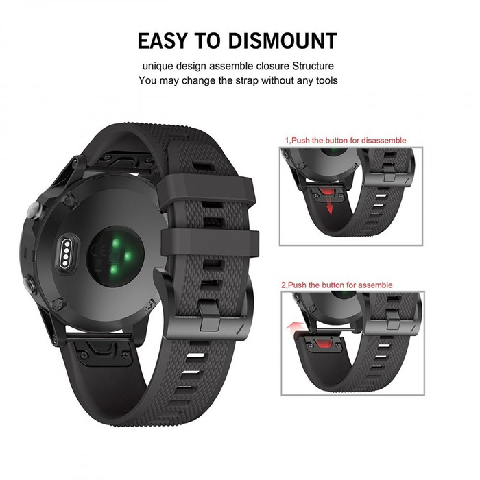 Pasek Garmin Fenix 3 / 5X / 3Hr / 5X Plus TECH-PROTECT 26mm Smooth Black Czarny