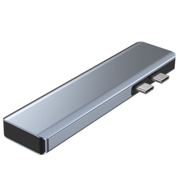 Hub USB V5-HUB Tech-Protect Adapter 7in1 Szary