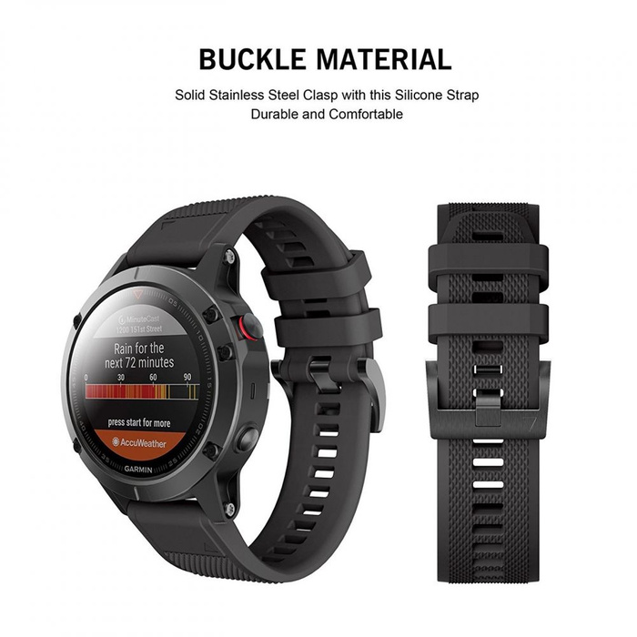 Pasek Garmin Fenix 5 TECH-PROTECT Smooth Black Czarny 22mm