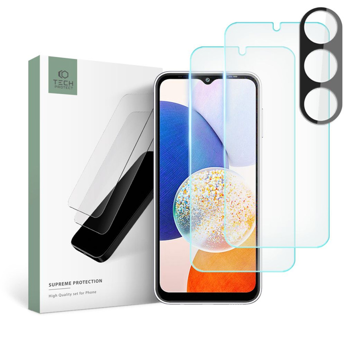 Szkło Hartowane Galaxy A14 5G Tech-protect Supreme Set Przezroczyste