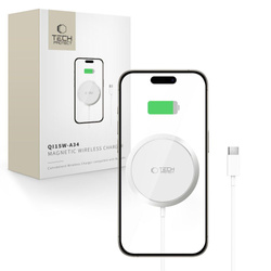 TECH-PROTECT QI15W-A34 MAGNETIC MAGSAFE WIRELESS CHARGER WHITE