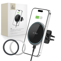 Uchwyt A2 Tech-Protect Magnetic Magsafe Vent Car Wireless Charger 15W czarny