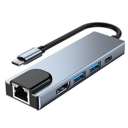 Adapter V3-HUB Tech-Protect 5IN1 Grey szary