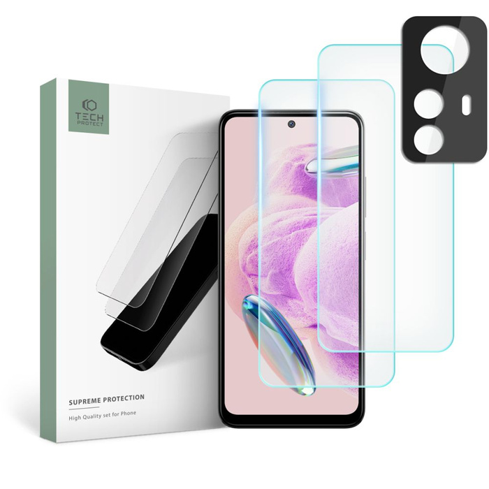 Szkło Hartowane Xiaomi Redmi Note 12S Tech-protect Supreme Set Przezroczyste