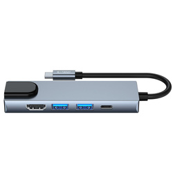 Adapter V3-HUB Tech-Protect 5IN1 Grey szary
