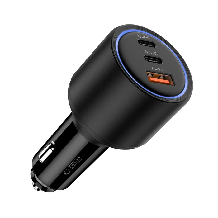 TECH-PROTECT CC04 3-PORT CAR CHARGER PD130W BLACK