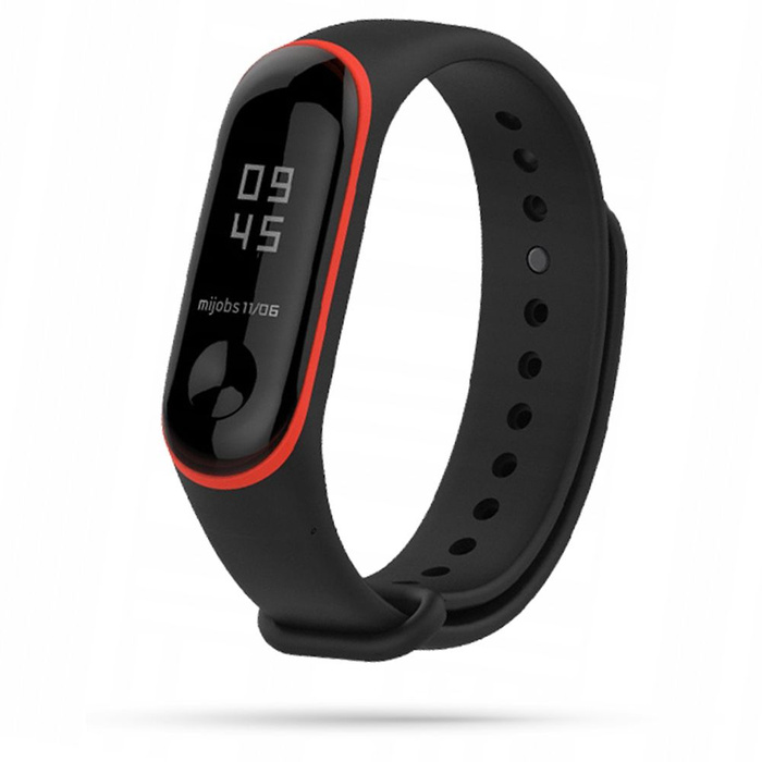 Pasek Xiaomi Mi Band 3 / 4 TECH-PROTECT Smooth Black-Red Czerwony