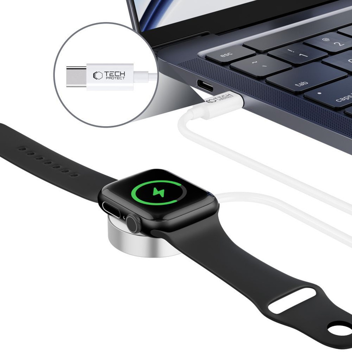 Kabel Apple Watch Tech-protect Ultraboost Typ Usb-c Magnetic Charging 120cm biały
