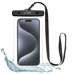 Etui Universal TECH-PROTECT Waterproof Case Cechy Black/Clear Case przetłumaczone na język polski to Czarny/Przezroczysty