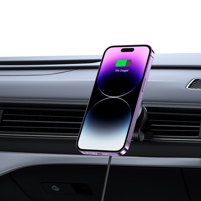 Uchwyt MM15W-V5 Tech-Protect Magnetic Magsafe Vent Car Mount Wireless Charger 15W czarny