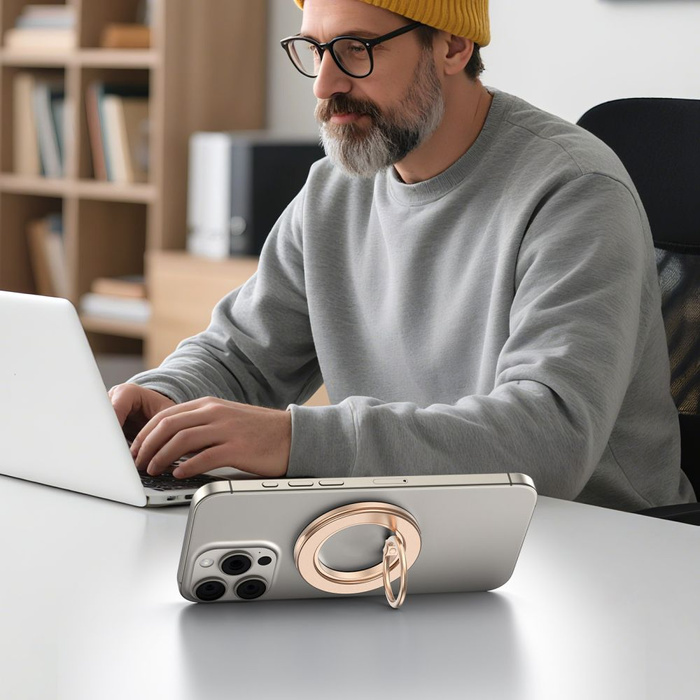 UCHWYT NA PALEC TECH-PROTECT MAGNETIC MAGSAFE PHONE RING SATIN GOLD