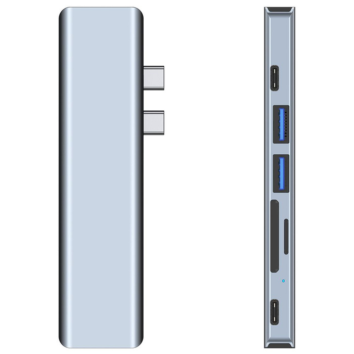 Hub USB V5-HUB Tech-Protect Adapter 7in1 Szary
